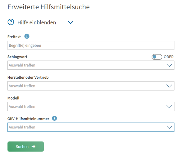 Erweiterte Suche